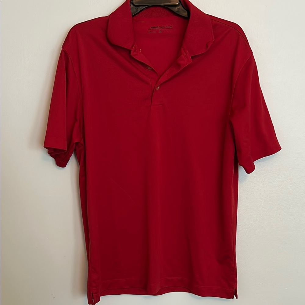 Nike Red Polo Shirt with Classic Collar DRI-FIT  - medium